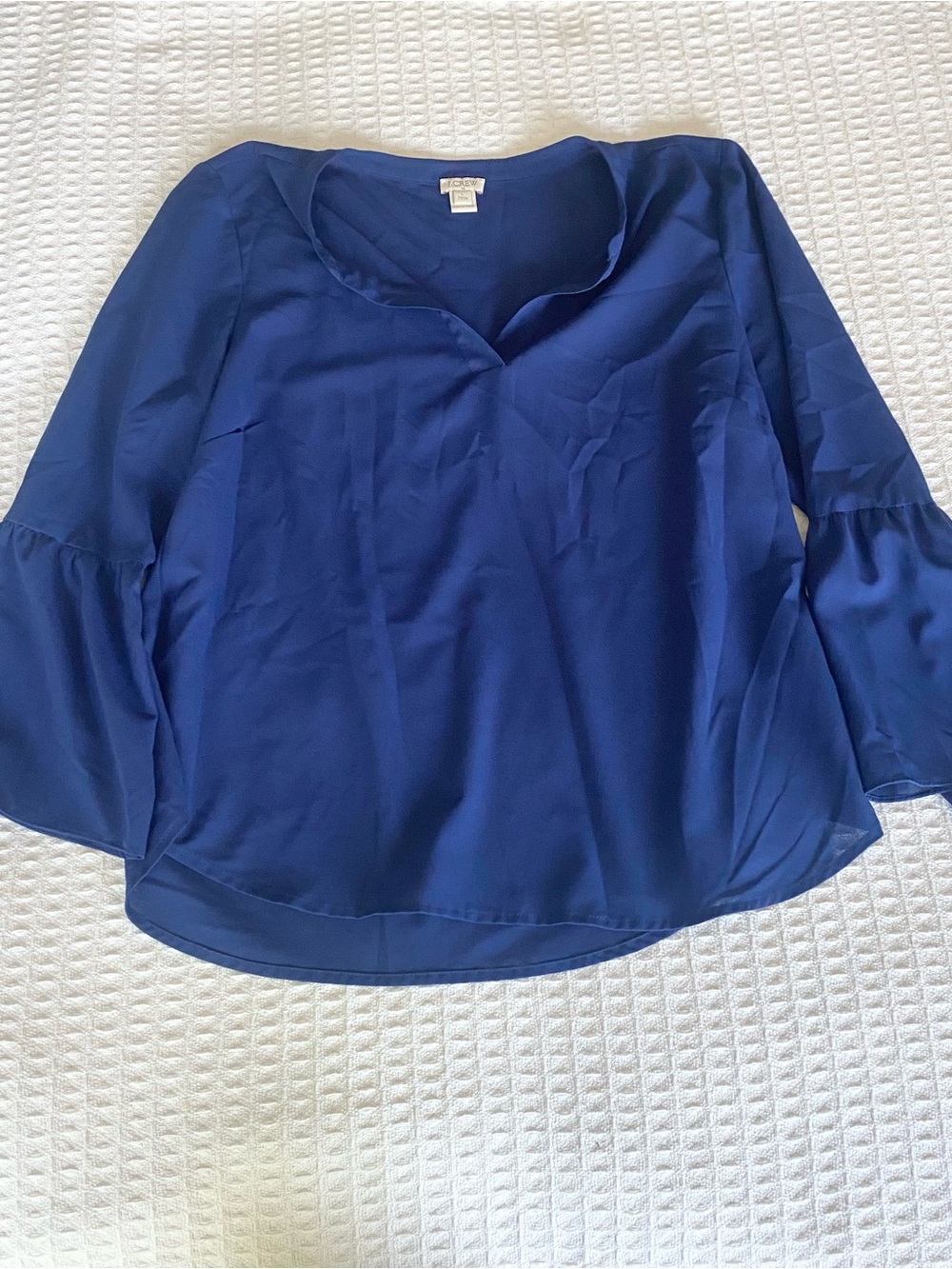 J. Crew Factory Royal Blue V-Neck Bell Sleeve Blouse large petite